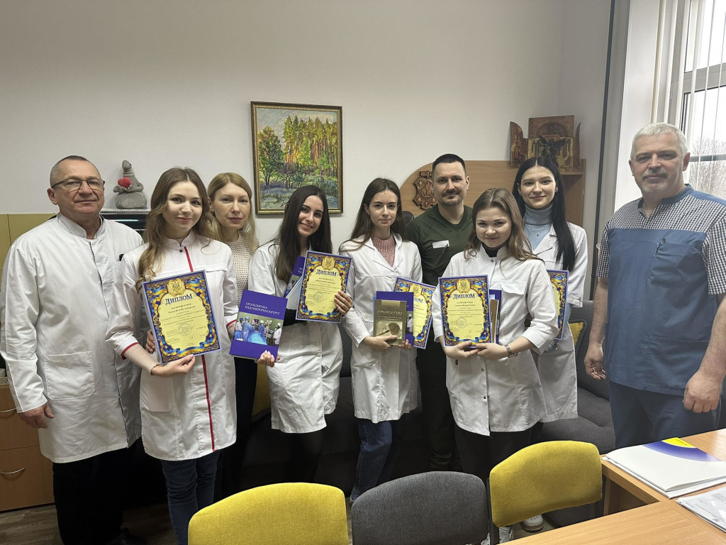 Нагородження призерів І етапу Всеукраїнської студентської Олімпіади з навчальної дисципліни «Оториноларингологія»